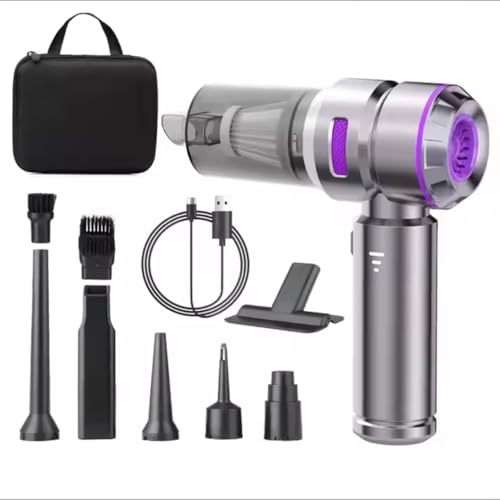 4-in-1 Cordless Mini Car Vacuum & Air Duster &ndash; 18,000PA Powerful Suction, USB-C Rechargeable, HEPA...