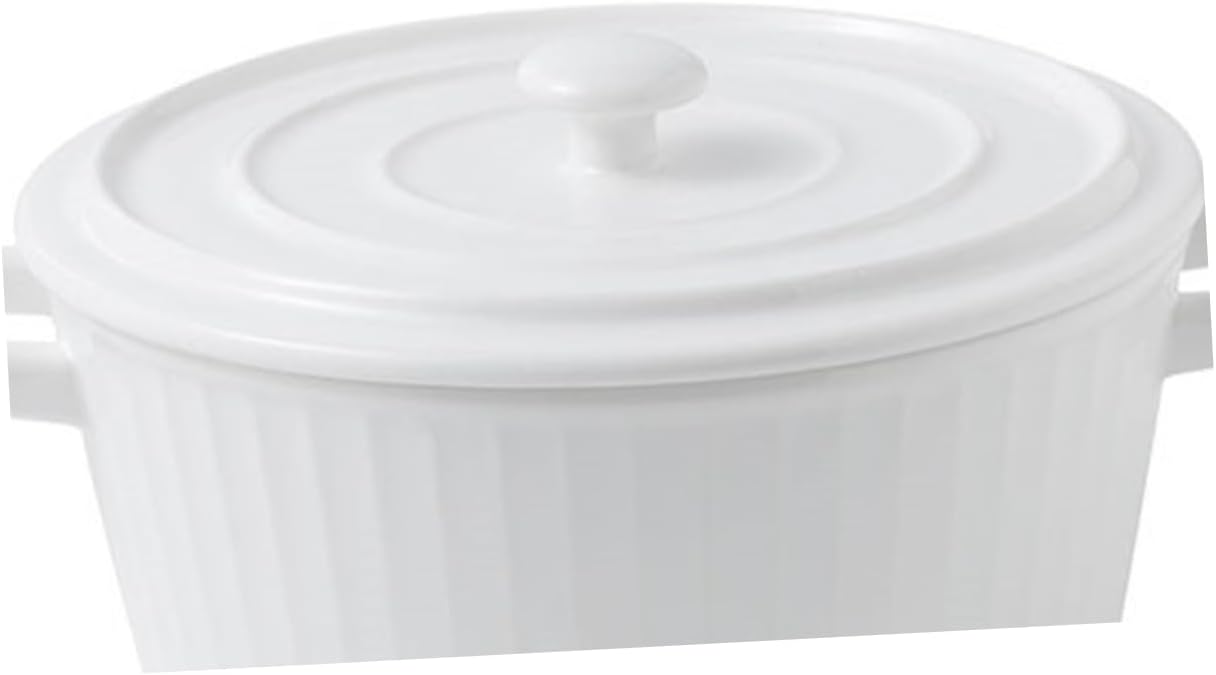 Ceramic Insulated Soup Bowl Lid Double Handles Microwave Dishwasher Safe for Instant Noodles Lunch Box