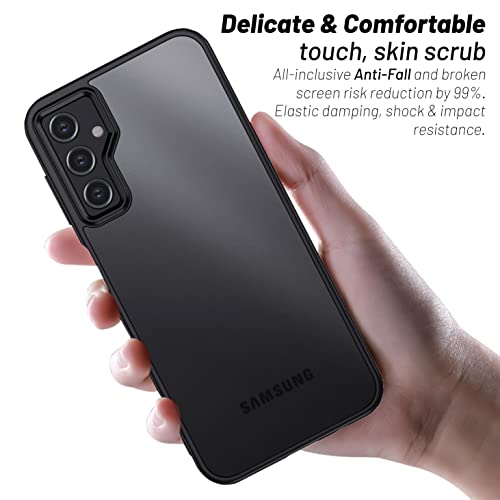 Image of KAPAVER Hybrid Shockproof Back Cover Case Compatible with Samsung Galaxy A54 (PC+TPU) (Hazy Black)