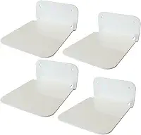 Kit com 4 Prateleiras Suporte Invisível Oculta Para Livros Parede Metal Branca Reforçada