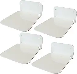 Kit com 4 Prateleiras Suporte Invisível Oculta Para Livros Parede Metal Branca Reforçada