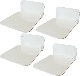 Kit com 4 Prateleiras Suporte Invisível Oculta Para Livros Parede Metal Branca Reforçada