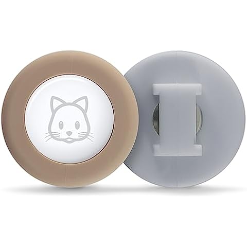 Sweet Baby Co. Airtag Cat Collar or Extra Small Dog Collar Holder 2 Pack, Fits Half Inch Collars for Small Pet, Compatible with Apple Air Tag, Waterproof GPS Tracker Case Kitten Cats (Gray/Tan) Cover