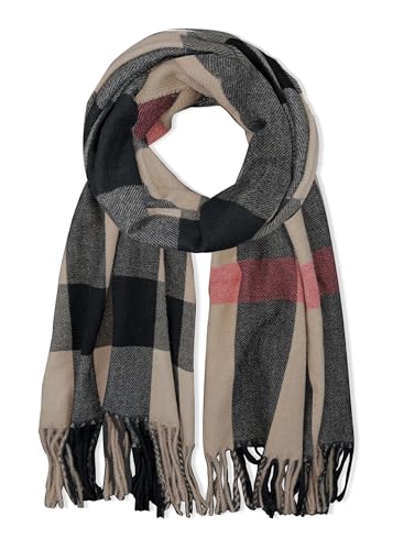 Urban CoCo Women's Fashion Scarves Long Shawl Wedding Thick Warm Knit Large Plaid Scarf
