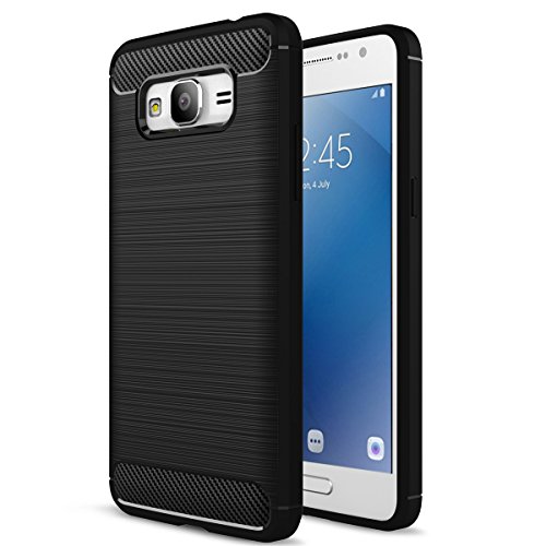 LANDEE Soft TPU Shock Absorption Design Silicone Case Cover for Galaxy J2 Prime / G532 (Black)
