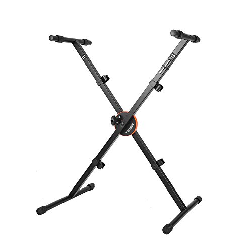 Neewer X-Estilo Servicio Pesado Plegable Soporte para Teclado con Cerradura de Control de Altura y Tapas de Goma Antideslizantes, 24.4
