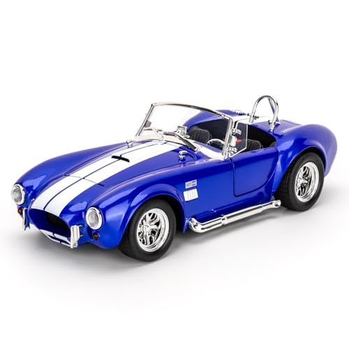Modelo de coche Shelby Cobra 427 1:24 azul con sonido y luz miniatura 1