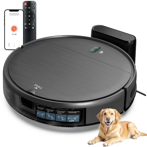 KikiBriz 2-in-1 Robot Vacuum and Mop - Strong Suction 120min Runtime, App/Voice Control, 60dB Quiet & 3D Obstacle Avoidance, Self-Charging Robotic Cleaner for Pet Hair, Hard Floor