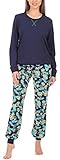 Photo Gallery merry style pigiama manica lunga donna ms10-168(blu marino/fogliame, l)