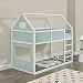 Produktbild Kinder Hochbett mit Leiter 90x200cm Etagenbett mit Lattenrost Haus-Optik Bettenhaus für Jugendliche Hausbett aus Holz Kinderbett in weiß/mintgrün