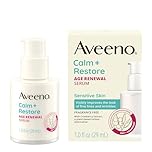 Aveeno Calm + Restore Age Renewal Anti Ageing Serum with Nourishing Oatmeal and Blueberry Extract Visibly Improves the Look of Fine Lines, Unscented