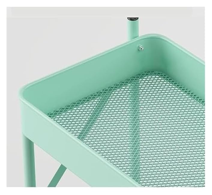 Storage Trolley,Utility Cart Rolling Cart Kitchen Storage Cart 3 Tier Folding Trolley with Wheeled Metal Kitchen Storage Cart Rolling Cart Utility Cart(White)-fQ7pSq0s