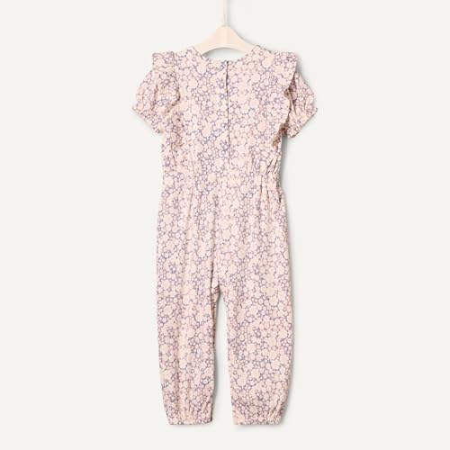 Amazon Essentials x Sofia Grainge Baby-Mädchen Rüschen-Strampler, Blau-Elfenbein-Zartes Blumenmuster, 24 Monate