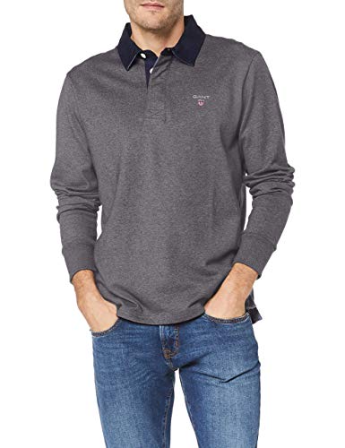 Gant Homme The Original Heavy Rugger Pull-Over Not Applicable, Mélange Gris Foncé, S
