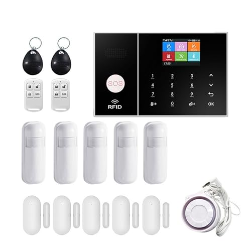 Système D'alarme De Sécurité Domestique Intelligent, Wi-FI, sans Fil, GSM, Anti-cambriolage, avec Capteur De Mouvement, Détecteur De Porte, Application Tuya,Contrôle d'alarme Complet