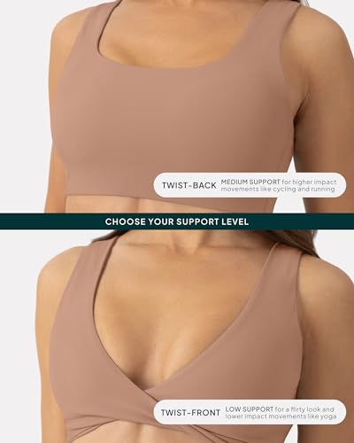 Image of PAVOI ACTIVE Two Ways Twist Sports Bra for Women - Customizable Coverage Convertible Twist Front & Back Workout Bra, FlexFlow