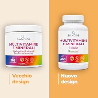 Bandini® Multivitaminico Completo 365 compresse (Scorta per 1 Anno) - Integratore Multivitamin Complex con 13 Vitamine e 11 Minerali - Complesso Multi-Vitaminico Uomo e Donna - Prodotto in Italia