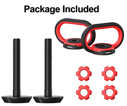 Pinroyal 3 In 1 Kettlebell Handle Adjustable For Dumbbell Plates 1 Inch, Kettlebell Grip For Kettlebell And Push Up To Gym Workout, 8.5'' Wide Rubber Handle & Base Non-Slip #TOP6
