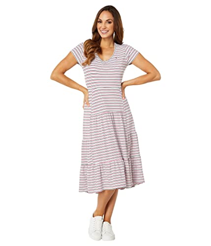 Image of Tommy Hilfiger Women's Tiered Stripe Midi Dress