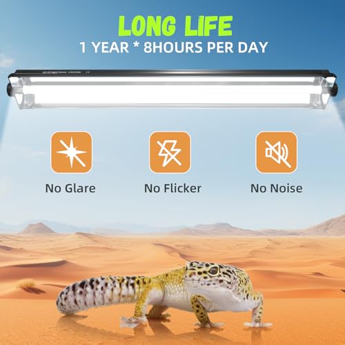 GlowUp 24W T5 UVB Light Reptile kit-10.0 UVB Lighting Combo Kit, 22-Inch/57.6cm Reptile Light Fixture with Fluorescent Tube for Vivariums, Desert Reptiles, Bearded Dragons, Lizards, Snakes - Image 4