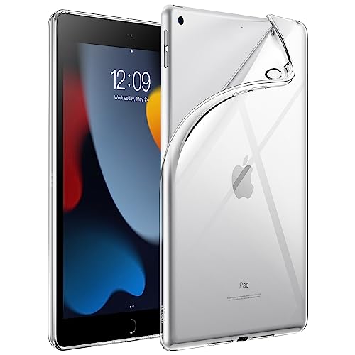 JETech Case for iPad 9/8/7 (10.2-Inch, 2021/2020/2019 Model, 9th/8th/7th Generation), Soft TPU Transparent Slim Shockproof Tablet Cover (Clear) by JETech - Used condition - US$7.99