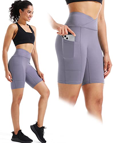 NELEUS Women's 3 Pack Biker Shorts High Waist Running Yoga Shorts with Pockets4
