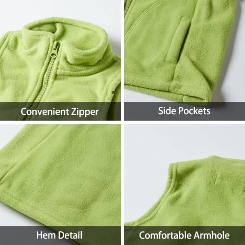 Image of LittleSpring Boys Girls Fleece Vest Sleeveless Jacket Full-Zip Fall Winter Warm Outerwear