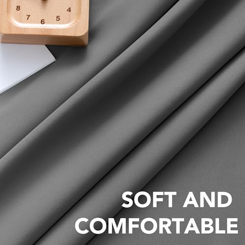Image of H.VERSAILTEX Blackout Curtains Thermal Insulated Window Treatment Panels Room Darkening Blackout Drapes for Living Room Back Tab /Rod Pocket Bedroom Draperies, 52 x 45 Inch, Bluish Gray, 2 Panels