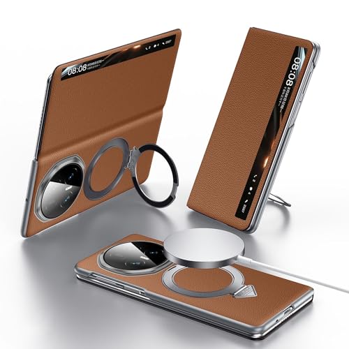 Étui magnétique Honor Magic V6 compatible MagSafe antichoc marron Smart View