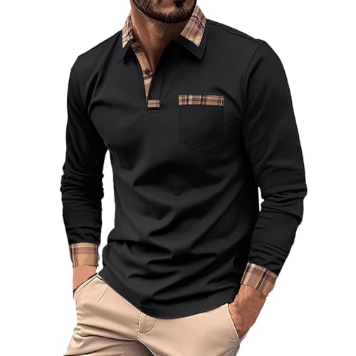 Polo de golf pour homme manches longues vêtement de travail décontracté