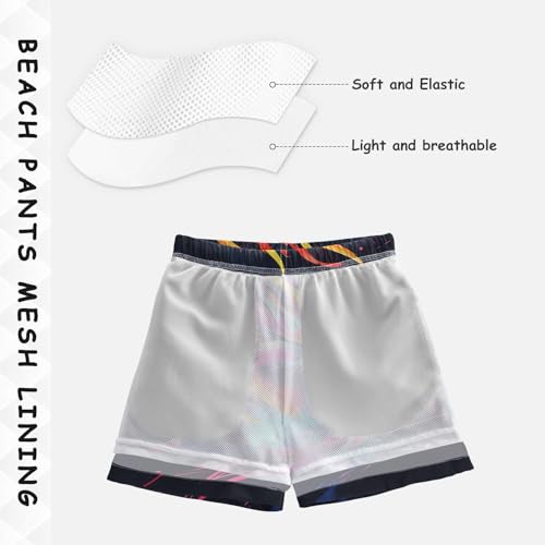 Pigsaly Boys Swim Trunks Colorful Dragon Featuring Boys Board Shorts Swimsuit Swimwear Summer Bathing Suit 3T4