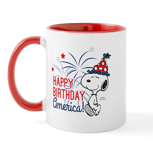 Taza de cerámica CafePress Snoopy Happy B Day 11 oz miniatura 1