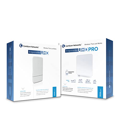 Image of Cambium Networks ePMP Bridge in a Box UHD PRO 5 GHz - Extend Internet Connectivity Up to 5 Mile Range (8 Kilometers) - 600 Mbps Throughput - (FCC) (US only) - C058900B901A