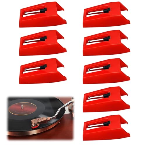 Image of 8Pcs Turntable Replacement Needles, Compatible Record Player Needle, Universal Stylus for Record Player, for Vinyl LP Turntables, Gramophone, Phonograph, Vintage Audio Equipment Enthusiasts