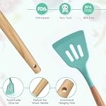 Silicone Kitchen Utensils Set, 12-piece Kitchen Cookware Non-Stick Cookware is Heat-Resistant, BPA-Free, Cooking Tools, Stirring Kitchen Tool Set (Green)