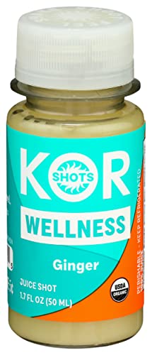 Kor Shots Ginger Shot - 1.7 Fl Oz - Wellness Shot - Freshly Pressed Ginger And Cayenne Natural Energy Boost Shot - Usda Certified Organic #TOP9