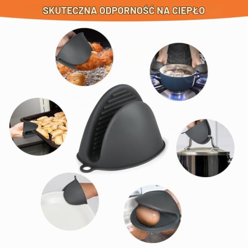 AUAUY 1 para mini silikonowych rękawic do piekarnika, odporne na ciepło uchwyty na garnki, urocze rękawice do chwytania garnków, małe uchwyty na garnki do kuchni, para rękawic do fritkownicy