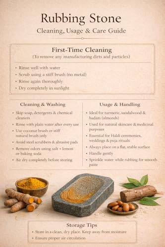 Image of Cooker&Mixer Natural Rubbing Stone, Hand-Crafted, Easy to Handle, for Turmeric, Sandalwood and Medicine