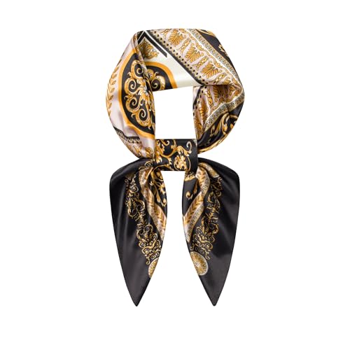 Image of 35 inch Men's Silk Cowboy Scarf - Oversized Western Bandana Neckwear, Large Square Scarf with Gift Packaging
