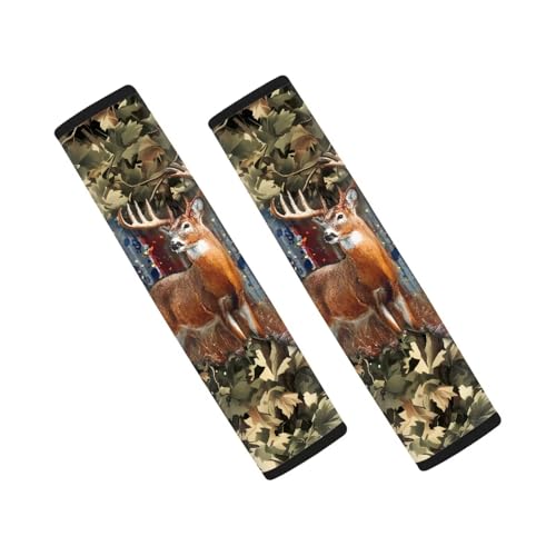 Image of AFPANQZ Deer Branch 2pcs Universal Car Seat Belt Pads Cover Vehicle Seat Belt Comfort Shoulder Pads for Adults Children Seat Cushion Shoulder Straps Cushion for Bags