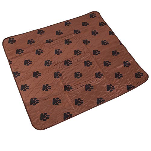 Qukaim Alfombrilla de orina para perro, parte inferior antideslizante, reutilizable, lavable, marrón oscuro, 80 x 90 cm