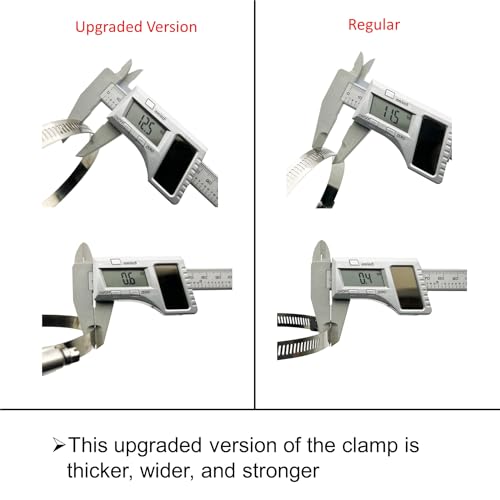 Image of Upgraded Version 4 inch (Diameter) Thicken Adjustable 304 Stainless Steel Duct Clamps Pipe Clamp Air Ducting Clamp worm drive hose clamps (4Pcs, 91mm-114mm)
