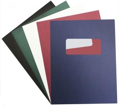 Maroon 8 1/2 x 11 windowed Linen Presentation Cover with Standard Window 1 3/4 x 4, Square Corner, no Holes (100 Pieces)