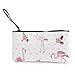 Produktbild N/C Geldbörse mit pinkem Flamingo- und rosafarbenem Krokus-Stoff, Geldbörse mit Reißverschluss, Handschlaufe, Make-up-Federmäppchen für Frauen und Mädchen, personalisierbar