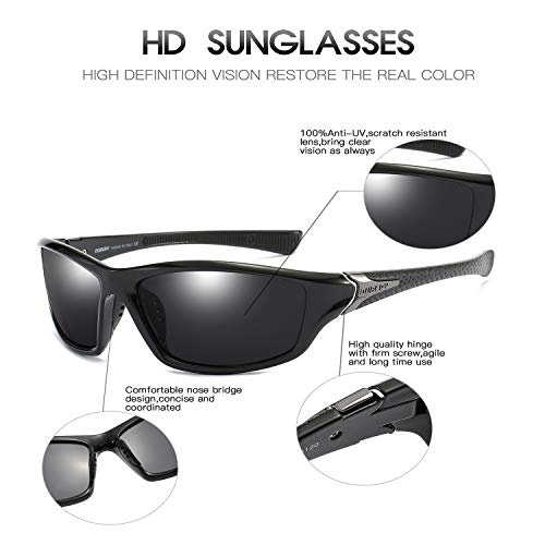 DUBERY Óculos de sol masculinos com lentes polarizadas 100% proteção UV para dirigir ciclismo pesca