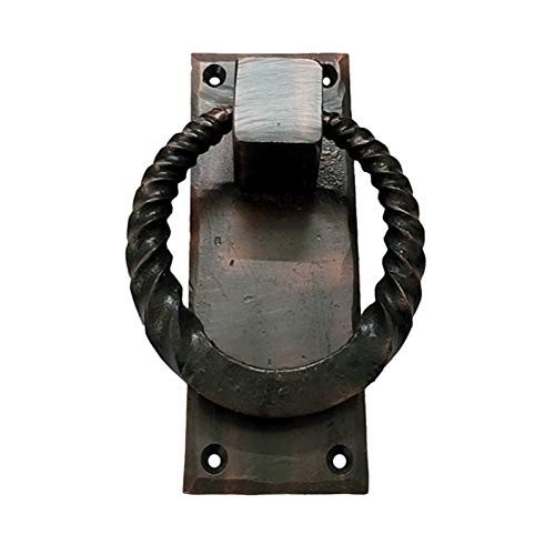 Adonai Hardware "Baalath" Antique Heavy Duty Forged Front Entry Sturdy Ring Door Knockers (1 Pack, Oil Rubbed Bronze) For Vintage Wooden Barn Shed Doors, Gates, Fences, Furniture, Castle And Farmhouse #TOP3