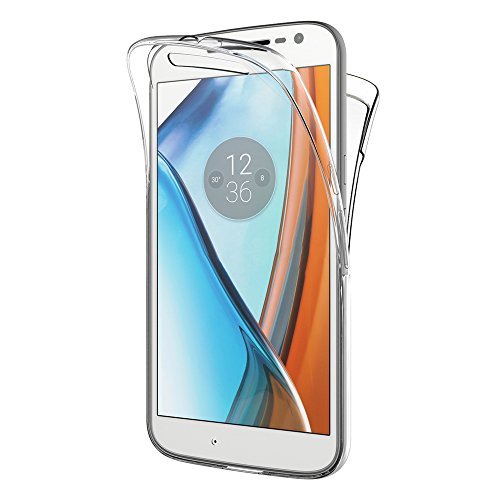 AICEK Funda Moto G4 / Moto G4 Plus, Transparente Silicona 360°Full Body Fundas para Motorola Moto G4 Carcasa Silicona Funda Case (5.5