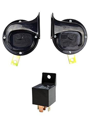 Guance windtone Bike/Car Horns Set of 2 and Relay for Mahindra Bolero