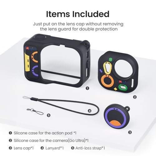 Funda de silicona para Insta360 GO Ultra negra miniatura 5