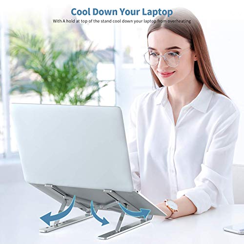 Laptop Stand, Adjustable Portable Laptop Holder,Aluminum Alloy Desktop Mount Compatible With 10-15.6 Inch Macbook Pc-Notebook Tablet (Silver) #TOP4